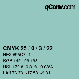 Color code: CMYK 25 / 0 / 3 / 22 | qconv.com