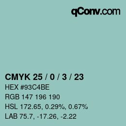 Color code: CMYK 25 / 0 / 3 / 23 | qconv.com