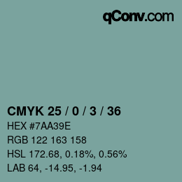 Color code: CMYK 25 / 0 / 3 / 36 | qconv.com