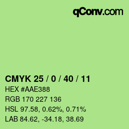 颜色代码: CMYK 25 / 0 / 40 / 11 | qconv.com