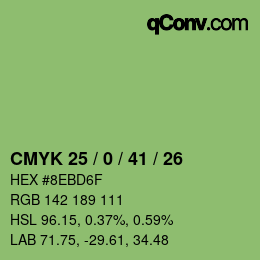 Farbcode: CMYK 25 / 0 / 41 / 26 | qconv.com