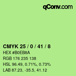 Farbcode: CMYK 25 / 0 / 41 / 8 | qconv.com