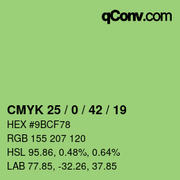 颜色代码: CMYK 25 / 0 / 42 / 19 | qconv.com