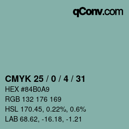 Color code: CMYK 25 / 0 / 4 / 31 | qconv.com