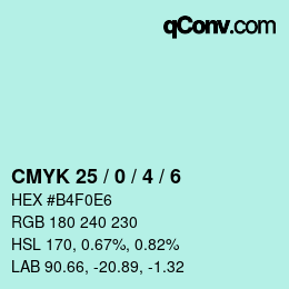 Color code: CMYK 25 / 0 / 4 / 6 | qconv.com