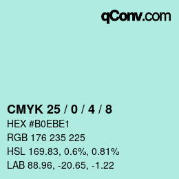 Color code: CMYK 25 / 0 / 4 / 8 | qconv.com