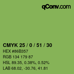 颜色代码: CMYK 25 / 0 / 51 / 30 | qconv.com