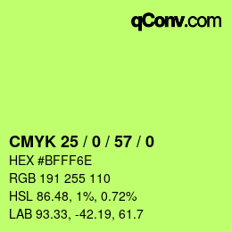 颜色代码: CMYK 25 / 0 / 57 / 0 | qconv.com