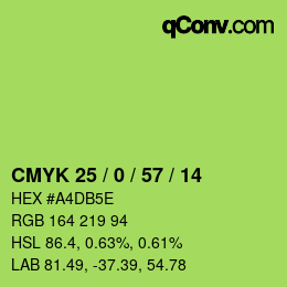 颜色代码: CMYK 25 / 0 / 57 / 14 | qconv.com