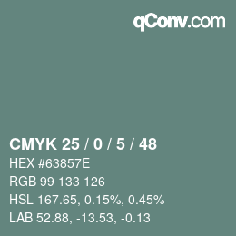 颜色代码: CMYK 25 / 0 / 5 / 48 | qconv.com