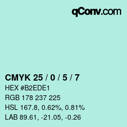 Color code: CMYK 25 / 0 / 5 / 7 | qconv.com