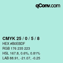 カラーコード: CMYK 25 / 0 / 5 / 8 | qconv.com