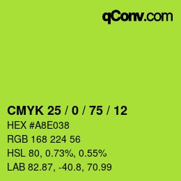 Color code: CMYK 25 / 0 / 75 / 12 | qconv.com