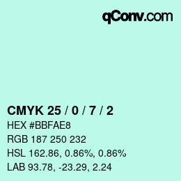 Color code: CMYK 25 / 0 / 7 / 2 | qconv.com