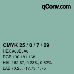 Color code: CMYK 25 / 0 / 7 / 29 | qconv.com