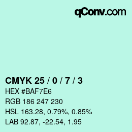 Color code: CMYK 25 / 0 / 7 / 3 | qconv.com