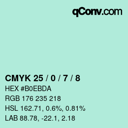 Color code: CMYK 25 / 0 / 7 / 8 | qconv.com