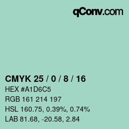 颜色代码: CMYK 25 / 0 / 8 / 16 | qconv.com