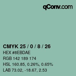 Color code: CMYK 25 / 0 / 8 / 26 | qconv.com