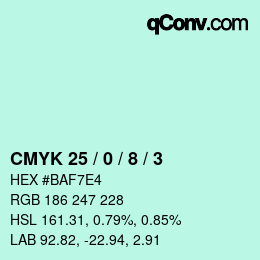 Color code: CMYK 25 / 0 / 8 / 3 | qconv.com