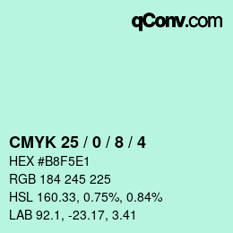 カラーコード: CMYK 25 / 0 / 8 / 4 | qconv.com