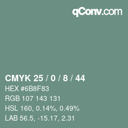 カラーコード: CMYK 25 / 0 / 8 / 44 | qconv.com