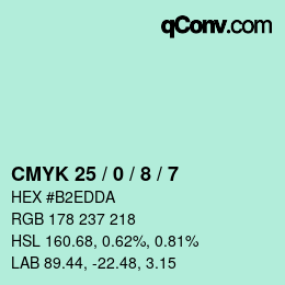 Color code: CMYK 25 / 0 / 8 / 7 | qconv.com