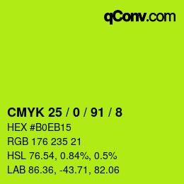 Color code: CMYK 25 / 0 / 91 / 8 | qconv.com