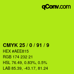 Color code: CMYK 25 / 0 / 91 / 9 | qconv.com