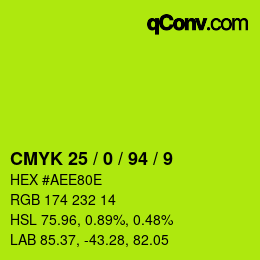颜色代码: CMYK 25 / 0 / 94 / 9 | qconv.com