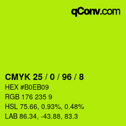 Color code: CMYK 25 / 0 / 96 / 8 | qconv.com
