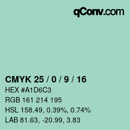 Color code: CMYK 25 / 0 / 9 / 16 | qconv.com