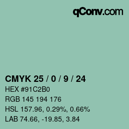 Color code: CMYK 25 / 0 / 9 / 24 | qconv.com