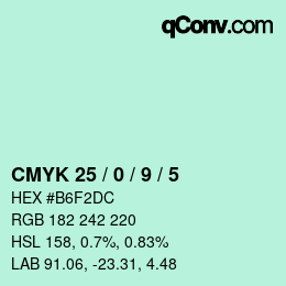 Color code: CMYK 25 / 0 / 9 / 5 | qconv.com