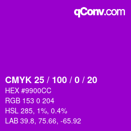 Color code: CMYK 25 / 100 / 0 / 20 | qconv.com