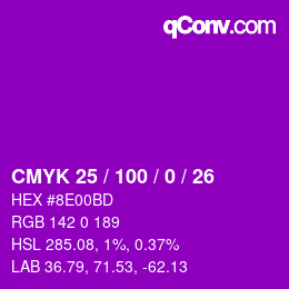 Color code: CMYK 25 / 100 / 0 / 26 | qconv.com