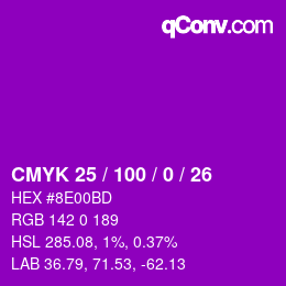 Color code: CMYK 25 / 100 / 0 / 26 | qconv.com