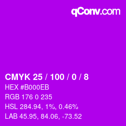 Color code: CMYK 25 / 100 / 0 / 8 | qconv.com