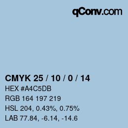 Color code: CMYK 25 / 10 / 0 / 14 | qconv.com