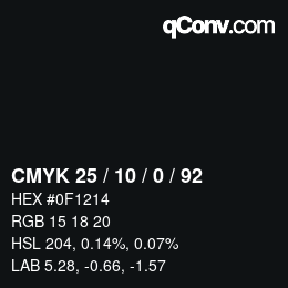 カラーコード: CMYK 25 / 10 / 0 / 92 | qconv.com