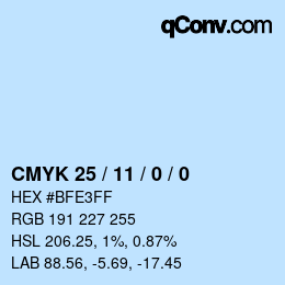 Color code: CMYK 25 / 11 / 0 / 0 | qconv.com