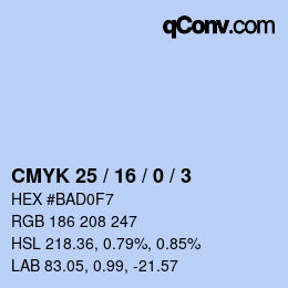 Color code: CMYK 25 / 16 / 0 / 3 | qconv.com