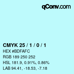 Color code: CMYK 25 / 1 / 0 / 1 | qconv.com