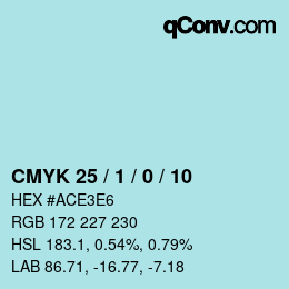 Color code: CMYK 25 / 1 / 0 / 10 | qconv.com