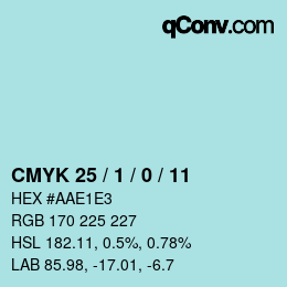 カラーコード: CMYK 25 / 1 / 0 / 11 | qconv.com
