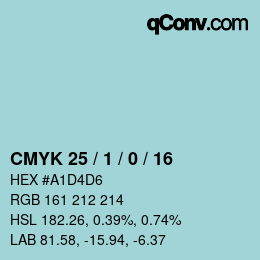 カラーコード: CMYK 25 / 1 / 0 / 16 | qconv.com