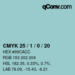Código de color: CMYK 25 / 1 / 0 / 20 | qconv.com