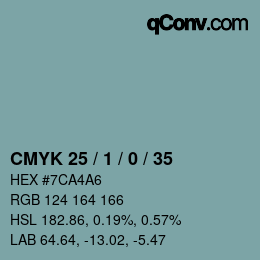 Color code: CMYK 25 / 1 / 0 / 35 | qconv.com