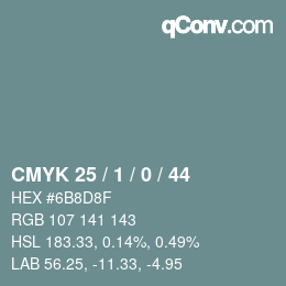 颜色代码: CMYK 25 / 1 / 0 / 44 | qconv.com