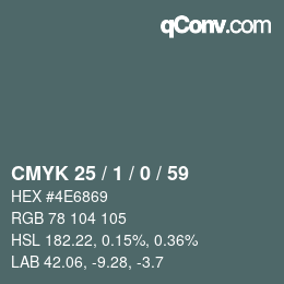 カラーコード: CMYK 25 / 1 / 0 / 59 | qconv.com